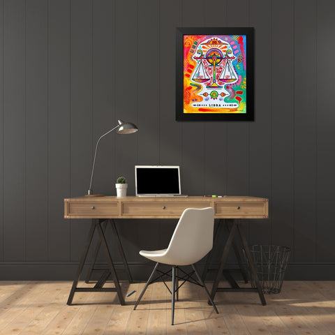 Libra Black Modern Wood Framed Art Print by Dean Russo Collection