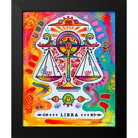 Libra Black Modern Wood Framed Art Print by Dean Russo Collection