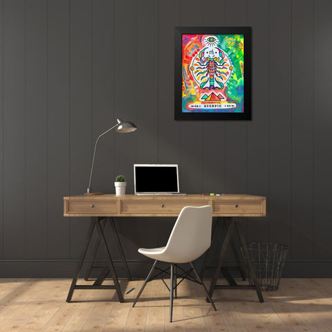 Scorpio Black Modern Wood Framed Art Print by Dean Russo Collection