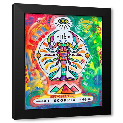 Scorpio Black Modern Wood Framed Art Print by Dean Russo Collection