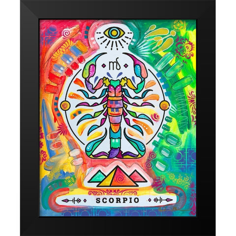 Scorpio Black Modern Wood Framed Art Print by Dean Russo Collection