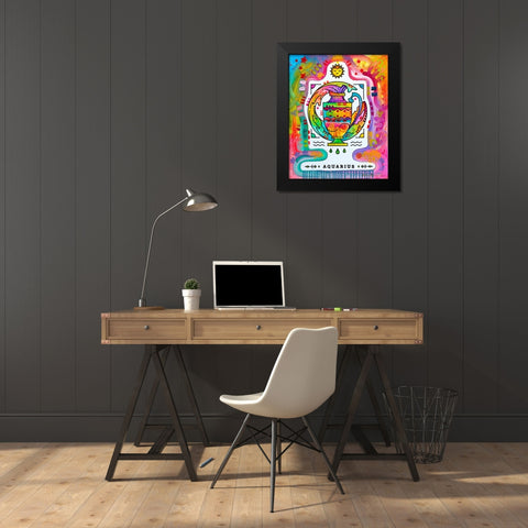Aquarius Black Modern Wood Framed Art Print by Dean Russo Collection