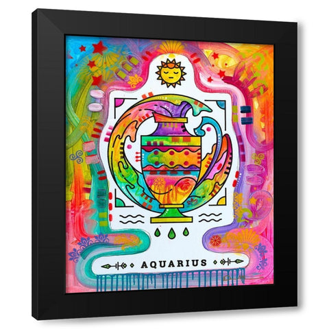 Aquarius Black Modern Wood Framed Art Print by Dean Russo Collection