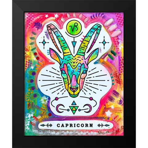 Capricorn Black Modern Wood Framed Art Print by Dean Russo Collection