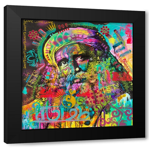 Sadhguru Black Modern Wood Framed Art Print with Double Matting by Dean Russo Collection