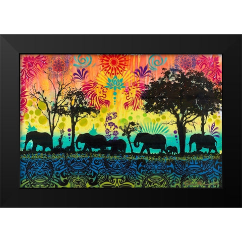 Herd Movements Black Modern Wood Framed Art Print by Dean Russo Collection