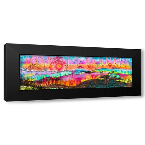 The Wandering Monk Black Modern Wood Framed Art Print by Dean Russo Collection