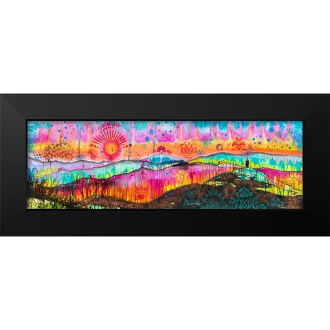 The Wandering Monk Black Modern Wood Framed Art Print by Dean Russo Collection