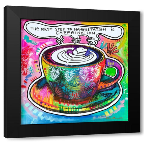 Caffeination Black Modern Wood Framed Art Print by Dean Russo Collection