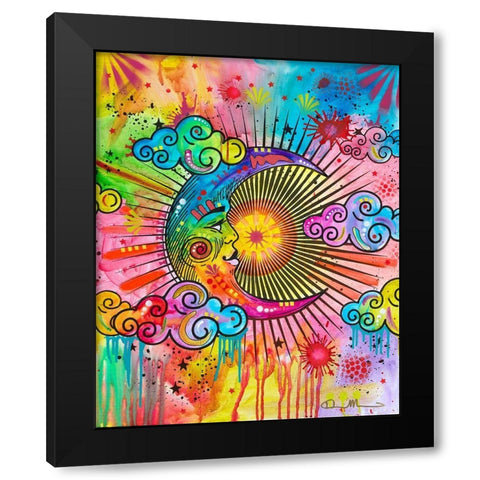 Moon Black Modern Wood Framed Art Print with Double Matting by Dean Russo Collection