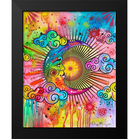 Moon Black Modern Wood Framed Art Print by Dean Russo Collection