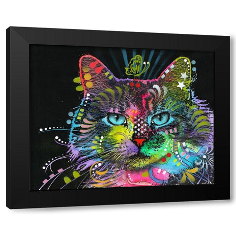 Blue Stare Black Modern Wood Framed Art Print with Double Matting by Dean Russo Collection