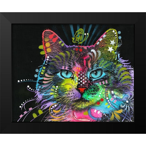 Blue Stare Black Modern Wood Framed Art Print by Dean Russo Collection