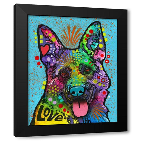 German Shepherd (Love Collection) Black Modern Wood Framed Art Print with Double Matting by Dean Russo Collection