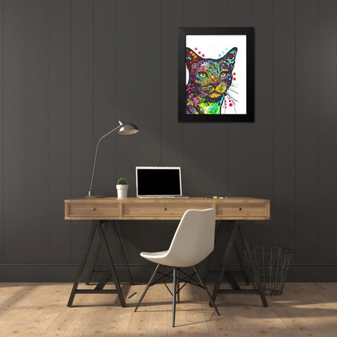 Green Eyes Black Modern Wood Framed Art Print by Dean Russo Collection