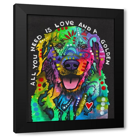 Love And A Golden Black Modern Wood Framed Art Print with Double Matting by Dean Russo Collection