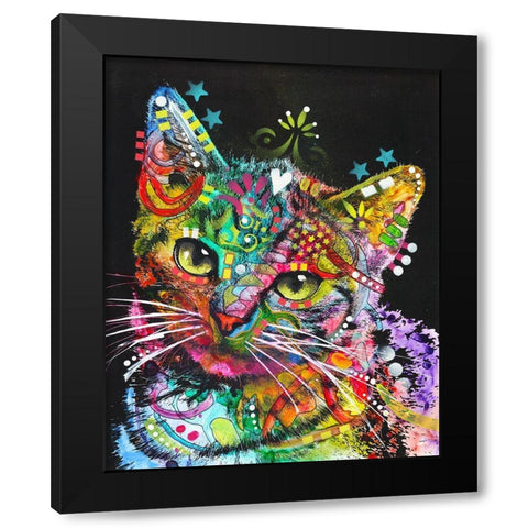 Star Kitten Black Modern Wood Framed Art Print with Double Matting by Dean Russo Collection