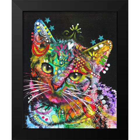 Star Kitten Black Modern Wood Framed Art Print by Dean Russo Collection