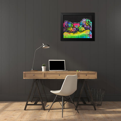 Whats Better 2 Black Modern Wood Framed Art Print by Dean Russo Collection