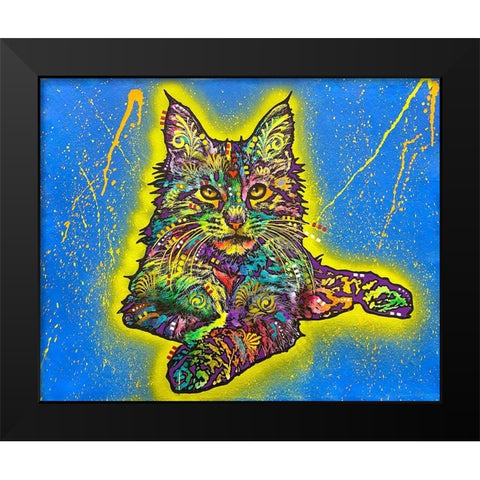 Maine Coon 2 Black Modern Wood Framed Art Print by Dean Russo Collection