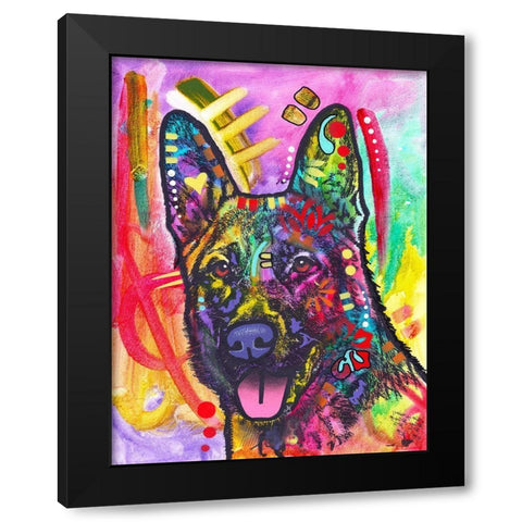 Sheppie Black Modern Wood Framed Art Print by Dean Russo Collection