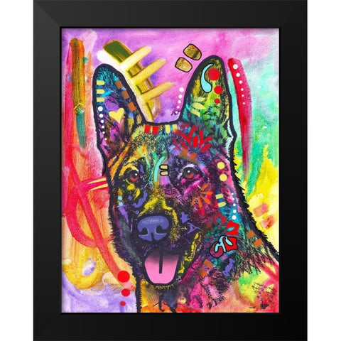 Sheppie Black Modern Wood Framed Art Print by Dean Russo Collection