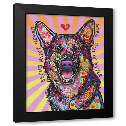 Being Happy Black Modern Wood Framed Art Print by Dean Russo Collection