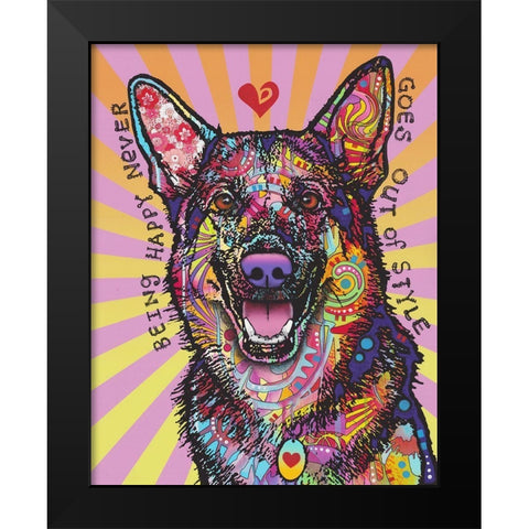 Being Happy Black Modern Wood Framed Art Print by Dean Russo Collection