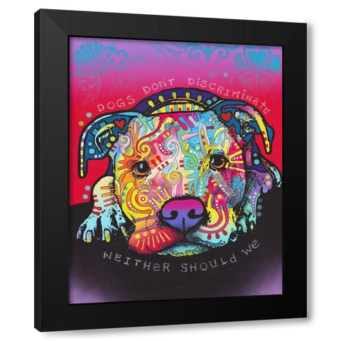 Dogs Dont Discriminate Black Modern Wood Framed Art Print by Dean Russo Collection