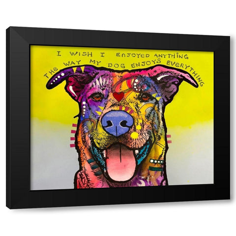 Enjoy Everything Black Modern Wood Framed Art Print with Double Matting by Dean Russo Collection
