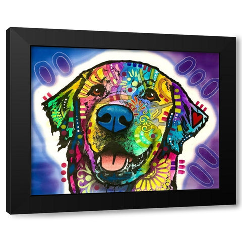 Heartfelt Retriever Black Modern Wood Framed Art Print by Dean Russo Collection