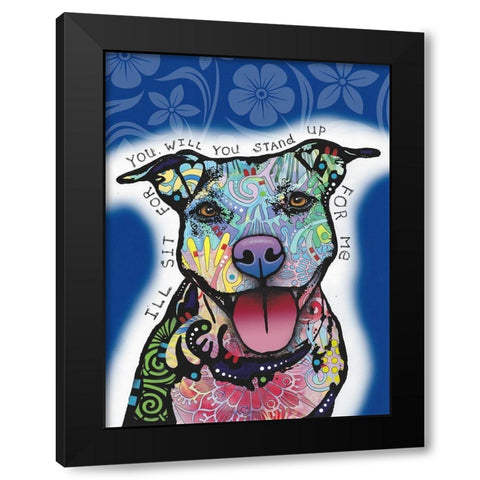 Ill Sit For You Black Modern Wood Framed Art Print by Dean Russo Collection