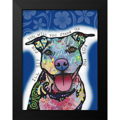 Ill Sit For You Black Modern Wood Framed Art Print by Dean Russo Collection