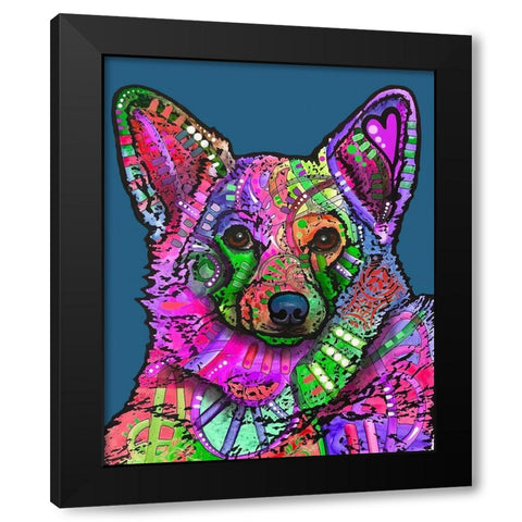 Indelible Corgi Black Modern Wood Framed Art Print with Double Matting by Dean Russo Collection