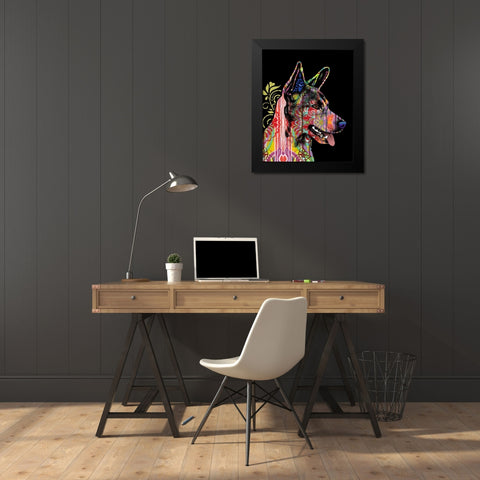 Love Is Here Black Modern Wood Framed Art Print by Dean Russo Collection