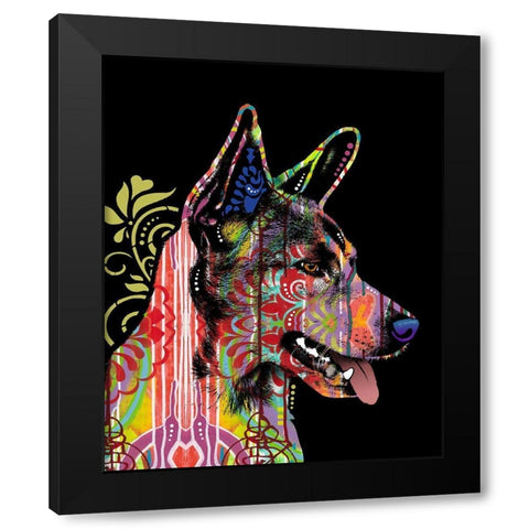 Love Is Here Black Modern Wood Framed Art Print by Dean Russo Collection