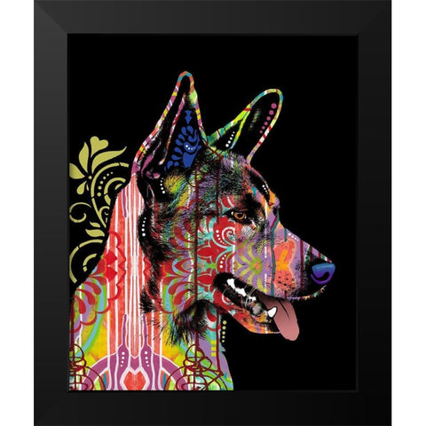 Love Is Here Black Modern Wood Framed Art Print by Dean Russo Collection