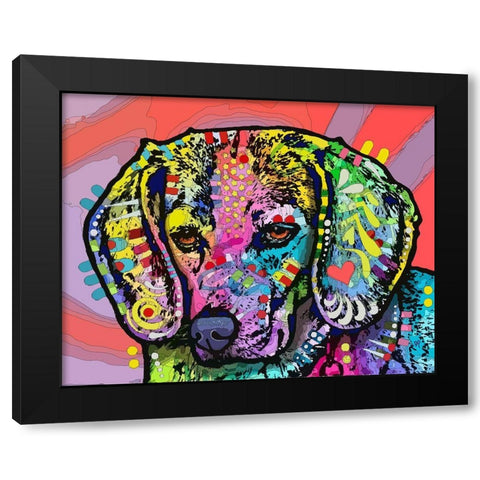 Magic Beagle Black Modern Wood Framed Art Print by Dean Russo Collection