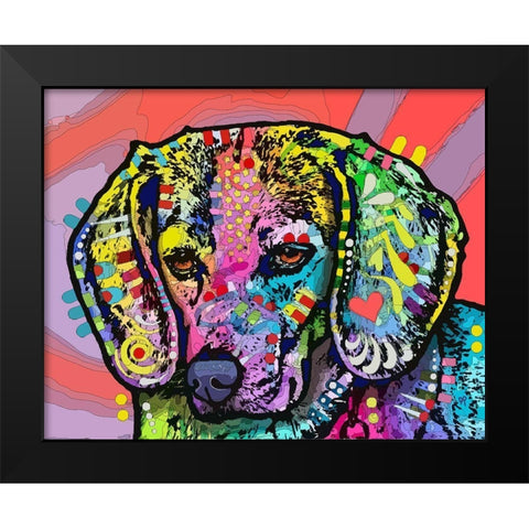 Magic Beagle Black Modern Wood Framed Art Print by Dean Russo Collection