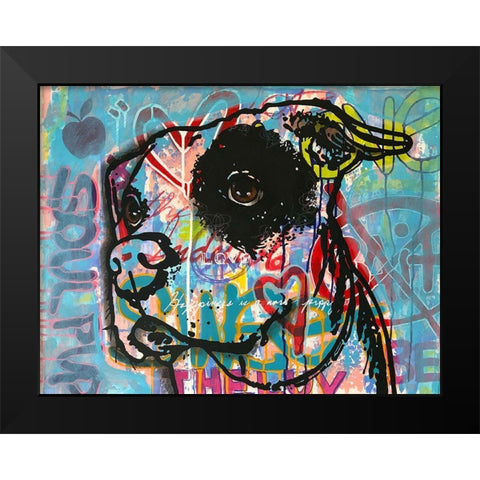 Soul Pup Black Modern Wood Framed Art Print by Dean Russo Collection
