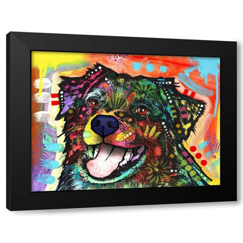 Speak Black Modern Wood Framed Art Print with Double Matting by Dean Russo Collection