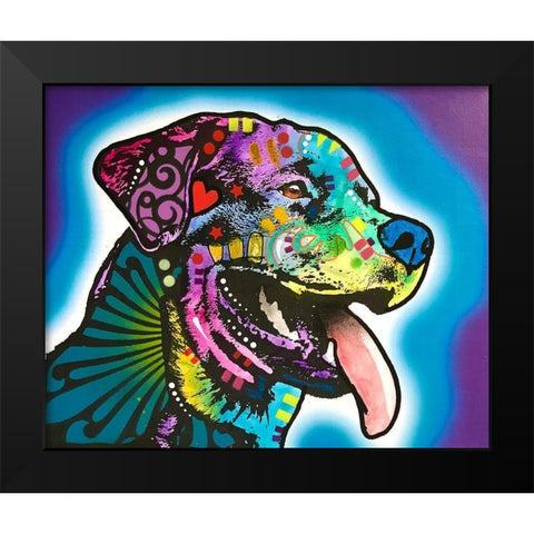 Spoiled Rottie Black Modern Wood Framed Art Print by Dean Russo Collection