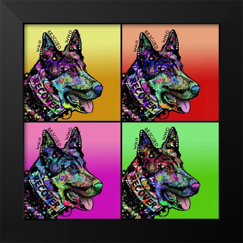 Who Rescued Who 4X Black Modern Wood Framed Art Print by Dean Russo Collection