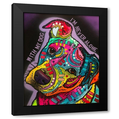 With My Dog Black Modern Wood Framed Art Print with Double Matting by Dean Russo Collection