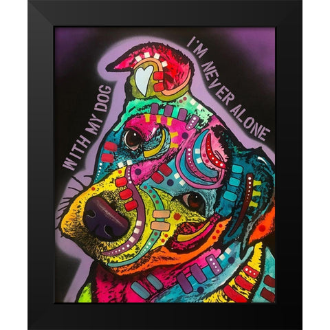 With My Dog Black Modern Wood Framed Art Print by Dean Russo Collection