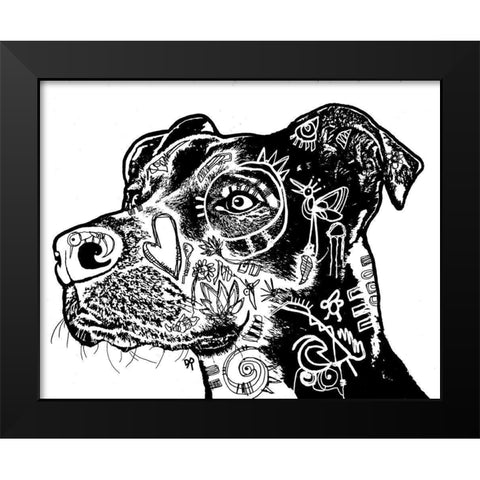 Bird Dog Scratch Black Modern Wood Framed Art Print by Dean Russo Collection