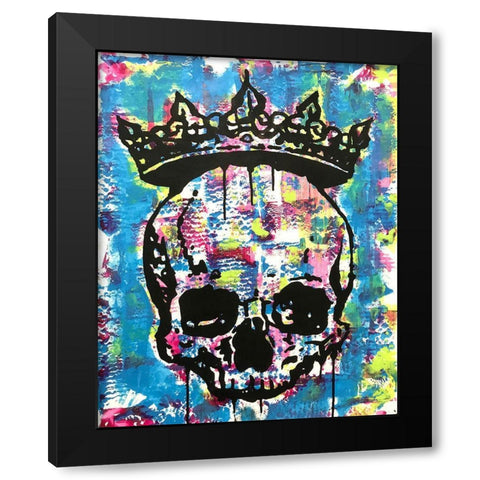 Crowned Skull Black Modern Wood Framed Art Print with Double Matting by Dean Russo Collection