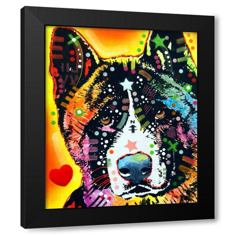 Akita Black Modern Wood Framed Art Print by Dean Russo Collection