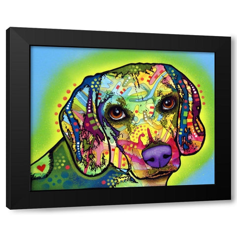 Beagle Black Modern Wood Framed Art Print by Dean Russo Collection