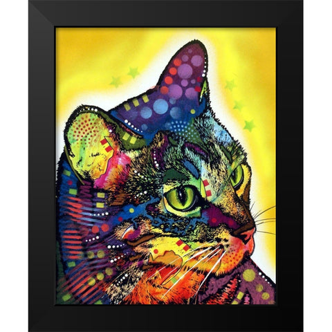 Confident Cat Black Modern Wood Framed Art Print by Dean Russo Collection